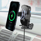 Mighty Mount Auto Scan Grip 15W Wireless Charger Cradle - Drill Base AMPS Mounting Plate-Charges your phone up to 15W wirelessly