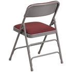 Flash Furniture HERCULES Series Curved Triple Braced & Double Hinged Burgundy Patterned Fabric Metal Folding Chair-1" Thick Padded Seat with CAL 117 Foam