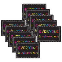 Ashley Productions Smart Poly Computer Mouse Pad - Everyone is Welcome Here - Chalk Loop - 10 Pack-Start your day on the right note with these stylish and functional accessories that feature inspiring quotes and positive sayings.