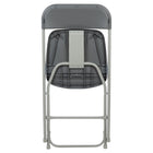 Flash Furniture - Chaise pliante en plastique gris de première qualité de la série HERCULES-Trous de drainage pour assister à sécher