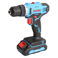 Fixtec 20V Cordless Drill 221-Piece Kit with Battery and Charger-This cordless drill impact combo features a built-in LED light near the chuck.