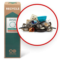 TerraCycle Kitchen Gear - Zero Waste Box - Medium-Recycle any non-electronic appliance used for preserving, preparing, or serving food. This includes utensils, cups, mugs, plates, bowls, pitchers, trays, non-electric can openers, bottle openers, soap dispensers, Tupperware plastic food containers, cutting boards, pots, measuring tools, pans, skillets, grills, steamers, and strainers.