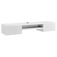 Modway Render 60" Wall Mount Wood Office Desk - White-Mid-Century Office Desk