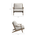 Modway - Saratoga Terrasse extérieure Bois de teck Chaise et ensemble ottoman, Caillou-Bois de teck