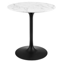 Modway Lippa 28" Round Faux Marble Dining Table - Black White-Modern Dining Table