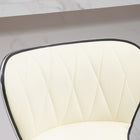 HOMCOM Adjustable Counter Height Swivel Bar Stools - Cream White - 2 Pack-Luxurious design with gold base and diamond tufting adds elegance to any space
