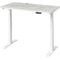 MotionGrey - Bureau assis-debout électrique à double moteur, réglable en hauteur, 120 po de largeur - Cadre blanc-MotionGrey Plateau stratifié de haute qualité (120 x 60 x 2,5 cm) • Double moteur allemand - vitesse de réglage plus rapide (38 mm/s) • Capacité de charge de 113 kg (250 lb) • Clavier à affichage numérique avec mémoire