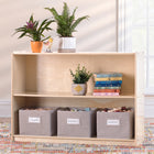 Guidecraft EdQ Essentials 30" 2-Shelf Open Storage - Natural-Features rounded edges and an easy-to-clean finish