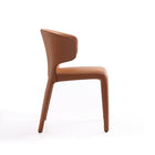 Manhattan Comfort - Lot de 2 chaises de salle à manger Conrad 52 cm style mid-century modern, revêtement en similicuir, coloris Saddle-Garantie limitée du fabricant de 30 jours