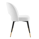 Modway Rouse Performance Velvet Dining Side Chairs - White - 2 Pack-Mid-Century Modern Design