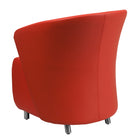 Flash Furniture Leather Curved Barrel Back Lounge Chair - Red-Curved Arms