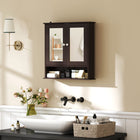 Kleankin Wall Mount Medicine Cabinet with Mirror - Espresso-Space saving, can be hung on a wall or over the toilet