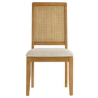 Modway - Arlo Faux rotin et bois Fauteuils d’accompagnement à manger Ensemble de 2 - Tissage naturel naturel en bruyère beige clair-9