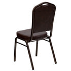 Flash Furniture – Chaise de banquet empilable Hercules à dossier en couronne, vinyle brun avec cadre à veine cuivre-Conception à dossier couronne
