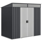 Outsunny 6.5' x 4' Outdoor Storage Shed with Foundation Kit-Works as a metal bike shed, a tool shed, a generator shed, or a lawn mower storage
