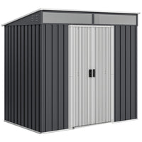 Outsunny 6.5' x 4' Outdoor Storage Shed with Foundation Kit-Works as a metal bike shed, a tool shed, a generator shed, or a lawn mower storage
