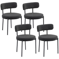 HOMCOM Dining Chairs with Steel Legs for Kitchen - Black - Set of 4-Packaged in a set of 4 for dinner, conversation, and more