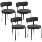 HOMCOM - Chaises de salle à manger avec pieds en acier pour cuisine - noir - lot de 4-Emballé en lot de 4 pour le dîner, la conversation et plus encore 