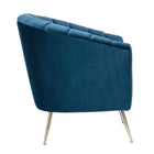 Manhattan Comfort Rosemont 32.28" Mid-Century Modern Velvet Upholstered Accent Chair - Blue and Gold-4 Splayed Leg Design in Gold