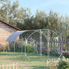 PawHut Galvanized Large Metal Chicken Coop Cage - 9.2' x 12.5' x 6.5' - Silver-A spacious enclosure offers enough room for chickens, ducks, rabbits and more 