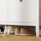 HOMCOM Shoe Cabinet with Flip Drawers in Narrow Design - White-Anti-tipping kit included for added stability and safety