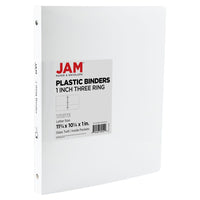 JAM Paper - Classeur en plastique de 0 -5 pouce - blanc - 3 anneaux-Couleur : Blanc | Soyez élégant et organisé avec des classeurs colourés.
