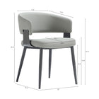 Manhattan Comfort Luce 22" Modern Textured Leatherette Upholstered Dining Chair - Stone Grey - Set of 2-Grey Metal Frame Adds Strength and a Sleek, Modern Finish