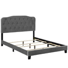 Modway Amelia Performance Velvet Full Bed - Grey-Modern Bed Frame With Headboard