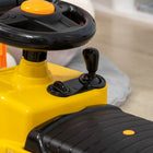 Aosom Kids Ride-On Forklift with Fork and Tray - Yellow-Material: PP, ABS 