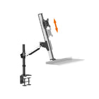 ShoppingAll - Convertisseur de bureau assis-debout réglable en hauteur avec rehausseur de moniteur – 25 po – Blanc-gestion des câbles intégrée – canaux de passage pour dissimuler les fils et garder un look épuré, idéal au bureau à la maison, pour l’étude ou le jeu