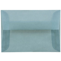 JAM Paper - Enveloppes d'invitation en vélin translucide A1 à 4 barres - 3,625 po x 5,125 po - Bleu océan - paquet de 25 (1591614)-Couleur : bleu océan.