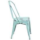 Flash Furniture – Chaise empilable en métal vieilli pour l’intérieur, bleu onirique (ET3534DB)-S'empile jusqu'à 8 chaises de hauteur