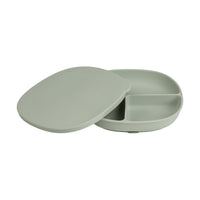 b.box - Assiette en silicone + couvercle - Sauge-Fabriqué en silicone platine sans danger pour les bébés