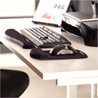 Fellowes Plush Touch Mouse Pad with Wrist Pad - Black-Colour: Black