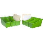 Storex Large Book Bin - Green - 6 Pack-Sides of bins connect together for safe storage