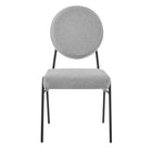 Modway Craft Upholstered Fabric Dining Side Chairs - Black/Light Grey - 2 Pack-10