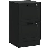 HOMCOM 2-Drawer Letter/A4 Filing Cabinet with Lock - Black-Two file drawers minimizes office clutter
