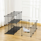 PawHut 27.5" H 31-Panel Small Animal Cage with Door-Open and visible design allows you can interact with your animals from all sides 