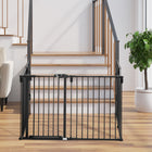 PawHut Pet Safety Playpen Room Divider - Black-Solid steel frame with powder coated finish, safe and durable for long-term use