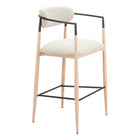 Zuo Equinox Barstool - Oyster Grey/Natural-Ergonomic and supportive footrest