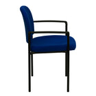 Flash Furniture Comfort Navy Fabric Stackable Steel Side Reception Chair with Arms-Stacks up to 5 Chairs High