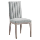 Modway Maisonette French Vintage Tufted Fabric Dining Side Chairs - Light Grey - 2 Pack-Solid Rubberwood Frame