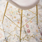 Modway - Scoop Jambe en acier inoxydable doré Performance Velvet Tabouret de comptoir - Rose-Tissu résistant aux taches