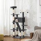 PawHut - arbre à chat grand 59 po avec poteaux à griffer en sisal - condo douillet-Offre un perchoir moelleux et un condo privé pour une détente sécurisée 
