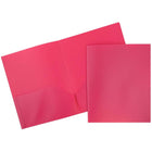 JAM Paper Plastic Two-Pocket School POP Folders - Pink - 6 Pack-Size: 9.5 x 11.5 inches, 6 folders per pack