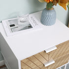 HOMCOM - Table de chevet moderne avec 2 tiroirs et base en métal - blanc-Assemblage requis 