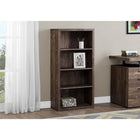 Monarch Specialties 7404 48"H Bookcase - Brown Reclaimed Wood-Look/ Adj. Shelves-Clean lines with thick panel construction