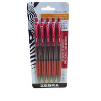 Zebra Sarasa Gel Pens Retractable – 0.7mm – Red – 5 Pack-Soft latex-free rubber grip
