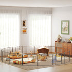PawHut - Parc à chiens robuste en métal à 16 panneaux pour intérieur et extérieur - 23,5 po H-Fabriqué en tubes et fils d’acier pour plus de stabilité