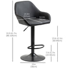 HOMCOM Adjustable Swivel Bar Stools with Footrest - Black - 2 Pack-The swivel seat allows a free rotation of 360 degrees
